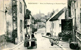 Delcampe - 21. CÔTE D'OR - MONTBARD. Rues Du Faubourg Et Anatole Hugot. Marchande De Poisson ! RARE. - Montbard