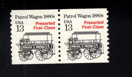 227446122  1988 (XX)SCOTT 2258 POSTFRIS MINT NEVER HINGED - Transportation Pair Patrol Wagon 1880S PRESORTED FIRST-CLASS - Ungebraucht