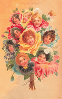 Delcampe - Jugendstil * CPA Illustrateur Art Nouveau * " S'il Vous Plait " * Femmes Fleurs Surréalisme * Genre Mucha Kirchner - Vor 1900