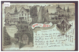 Delcampe - GRUSS AUS BIEL - BIENNE - LITHO - B ( PLI D'ANGLE ET PLI A DROITE ) - Bienne