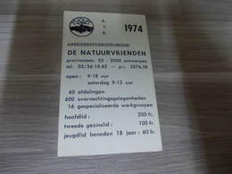 Delcampe - Kleine Kalender 1974 - Arbeiderstoeristenbond DE NATUURVRIENDEN Antwerpen - Kleinformat : 1971-80