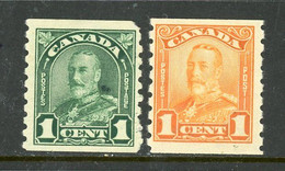 Canada MH 1931 King George V "Arch/Leaf"  Coil Stamps - Neufs