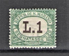 SAN MARINO 1924 SEGNATASSE COLORI CAMBIATI 1 LIRA ** MNH - Segnatasse