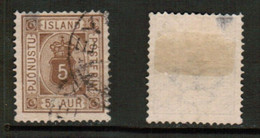 DENMARK   Scott # O 5 USED THIN (CONDITION AS PER SCAN) (Stamp Scan # 867-19) - Oficiales