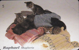 TARJETA DE ITALIA DE UNOS GATOS (GATO-CAT) (NUEVA-MINT) RAPHAEL MAGLIERIA - Altri & Non Classificati