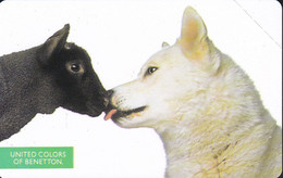 TARJETA DE ITALIA DE UNA OVEJA Y UN PERRO (DOG-CAN-SHEEP) (NUEVA-MINT) BENETTON - Altri & Non Classificati