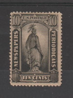 U.S.A.:  1875/85  NEWSPAPER -  10 C. UNUSED  STAMP  -  YV/TELL. 12 - Periódicos & Gacetas