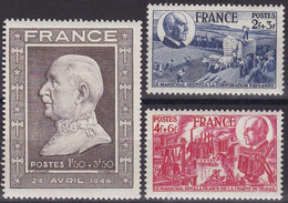 Frankreich, 1944, 619/21,  MNH **, 88. Geburtstag Von Marschall Pétain.. - Ongebruikt