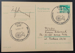 Germany 44. Weltmeisterschaft Im Sportschiessen 1986, SSt SUHL 14.9.86  FDC 4/1 - Postkaarten - Gebruikt