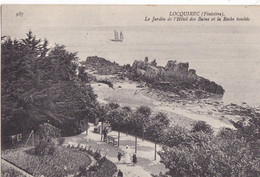 Delcampe - LOCQUIREC - Le Jardin De L'Hôtel Des Bains Et La Roche Tombée - Très Bon état - Locquirec