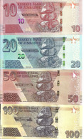Delcampe - ZIMBABWE 10-20-50-100 DOLLARS 2020 UNC P 103 A 106 ( 4 Billets ) - Zimbabwe