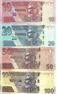 ZIMBABWE 10-20-50-100 DOLLARS 2020 UNC P 103 A 106 ( 4 Billets ) - Zimbabwe