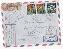 Enveloppe Recommandé 1958 Bamako Pour Tahiti , 1er Liaison Aérienne France  Polynésie . - Brieven En Documenten