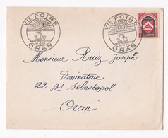 Enveloppe 1955, VIe Foire D’Oran Pour Ruiz Joseph Dessinateur à Oran - Brieven En Documenten