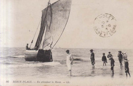 Berck Plage En Attendant La Maree Carte Postale Animee 1915 - Berck