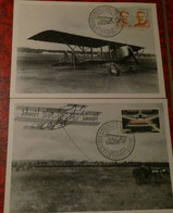 2 CARTES MAXIMUM ROMIOTTE 21 JUIN 1909/1959 CINQUANTENAIRE 1ER VOL FRERES CAUDRON - Aviones