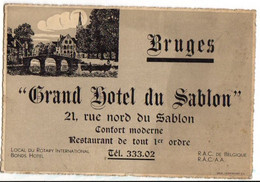 BRUGES - Carte "Grand Hôtel Du Sablon" Local Du ROTARY International - Brugge