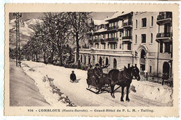 Delcampe - COMBLOUX : GRAND HOTEL Du PLM Traineau à Cheval Tailing Animée - Combloux