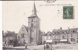 Cpa -72- Loué -animée- Place Germain Pilon -edi Dolbeau N°1564 - Loue