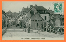 Delcampe - * Cp Glacée - SAINT FLORENTIN - Rue Du Faubourg Du Pont - Café Restaurant - Animée - St - Edit. ROLLET RICARD PESANT - Saint Florentin