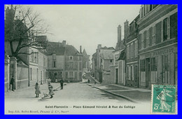 Delcampe - * Cp Glacée - SAINT FLORENTIN - Place Edmond Vérolot Rue Collège Café PERTUISOT Animée - St - Edit ROLLET RICARD PESANT - Saint Florentin