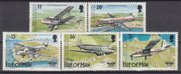 ISLE OF MAN 256-260,unused,planes - Aviones