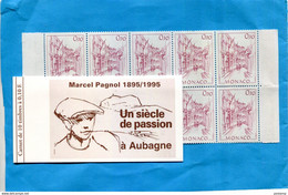 MONACO-carnet De 10 Timbres à 0.10 De Fabrication Non Homologuée-par Aubagne Philatélie Tirage 1000 Ex - Postzegelboekjes