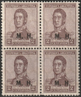 Argentina 1917 Sc OD110  Official Block MNH** - Oficiales