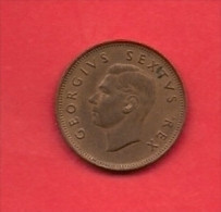 SOUTH AFRICA, 1948,  Circulated Coin, 1/4 Pence,  George VI, Bronze, Km32.1  C 1379 - Afrique Du Sud