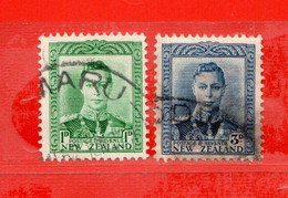 (Us.8) NUOVA ZELANDA  °-1938 - George. V.  Yvert. 238A-239A. Usato - Usados