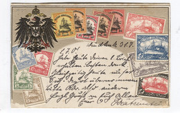 Deutsch Südwest Afrika Briefmarkenkarte FELDPOSTKARTE 1906 Stempel Schutzgruppe F.SWA /WINDHUK - Ehemalige Dt. Kolonien