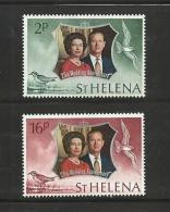 ST. HELENA, 1972, Stamps MNH, Silver Jubilee, Nrs. 258-259, Scannr. 2920 - Saint Helena Island