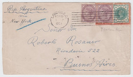 1901 (Nov) Envelope Previously Franked With Columbian Stamps, Taken To Great Britain Before Being Franked Again - Covers & Documents