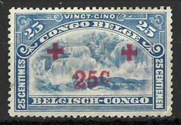 BELGIAN CONGO......" 1918...".........25c ON 25c...........SG81.........MH.. - Unused Stamps