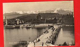 Delcampe - VAX-12  Luzern Seebrücke Bahnhof  Und Stanserhof Und Die Alpen Goetz  1005  NG - Luzern
