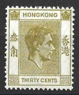 HONG KONG.....KING GEORGE VI...(1936-52..)....30c.......SG151a..........(CAT.VAL.£28...).......MH.... - Neufs