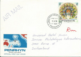 Delcampe - PENRHYN FDC 5$ CIRCULE PAR AVION  POUR BERNE ( SUISSE ) EN 1996   LETTRE COVER - Penrhyn