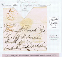 Ireland Louth 1832 Wrapper (no Side Flaps) With Drogheda Circular POST/PAID And Matching DROGHEDA JA 23 1832 - Vorphilatelie