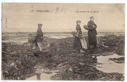 Delcampe - 1905 VILLERVILLE - RETOUR De PECHE Femme Et Enfants Animée - Villerville