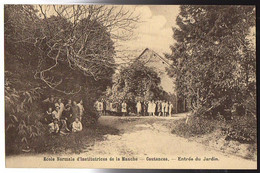 Delcampe - COUTANCES - ECOLE D'INSTITUTRICES Entrée Du JARDIN Animée - Coutances