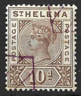 ST. HELENA......QUEEN VICTORIA...(1837-01..)..." 1890.."....10d.......SG52......REMAINDERED......VFU... - Saint Helena Island