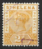 ST. HELENA......QUEEN VICTORIA...(1837-01..)..." 1890.."....2d.........SG49.....REMAINDERED....VFU.... - Saint Helena Island