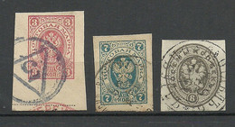 Imperial Russia Russland - Postal Stationery Cut Outs, 3 Pcs,  Used - Otros & Sin Clasificación