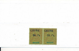Chine Colonie Française Timbre Au Type Groupe N° 54 Neuf ** Sans Charnière En Paire - Nuovi