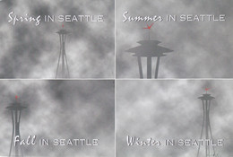 Washington Seattle Space Needle In All Four Seasons - Seattle