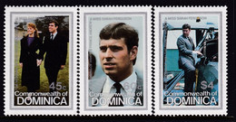 Dominica 1986 Royal Wedding Sc 970-72 Mint Never Hinged. - Dominica (1978-...)