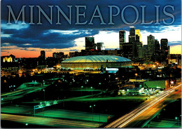 Minnesota Minneapolis Evening Skyline Showing Stadium - Minneapolis