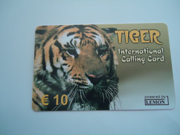 GREECE MINT  CARDS ANIMALS TIGER - Giungla
