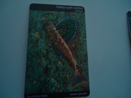 TURKEY USED  CARDS  FISH FISHES  MARINE LIFE - Peces