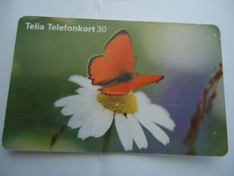 SWEDEN   USED   PHONECARDS  BUTTERFLIES - Papillons